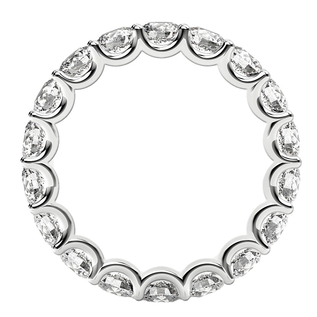 Round Cut Lab Grown Diamond Eternity Ring in 14k White Gold (2 cttw FG/VS2) - Image 3