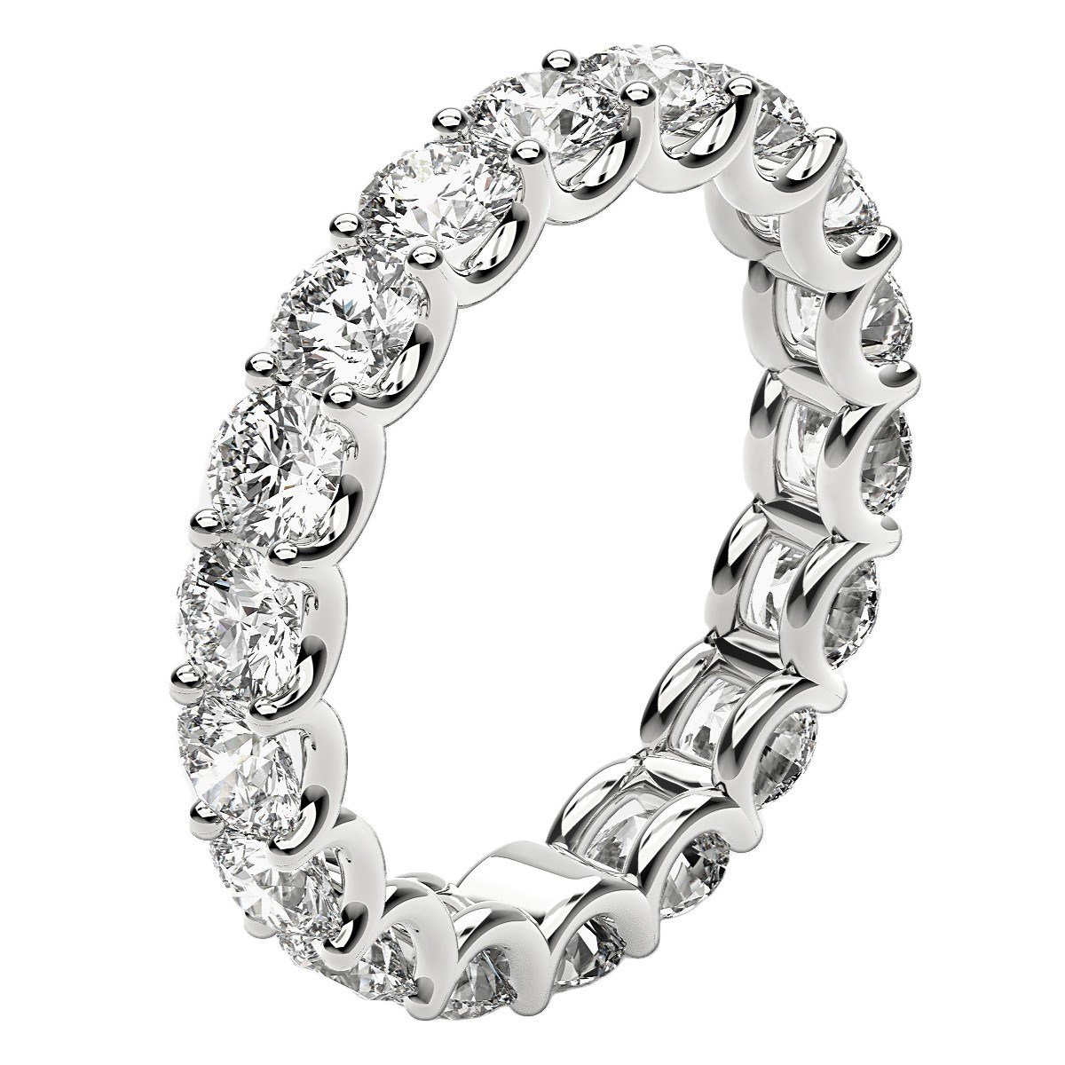 Round Cut Lab Grown Diamond Eternity Ring in 14k White Gold (2 cttw FG/VS2) - Image 4