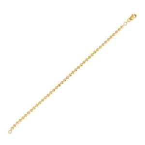 Moon Cut Bead Chain Bracelet in 14k Yellow Gold (3.00 mm)