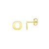 14K Yellow Gold Yours Truly Initial O Stud Earrings