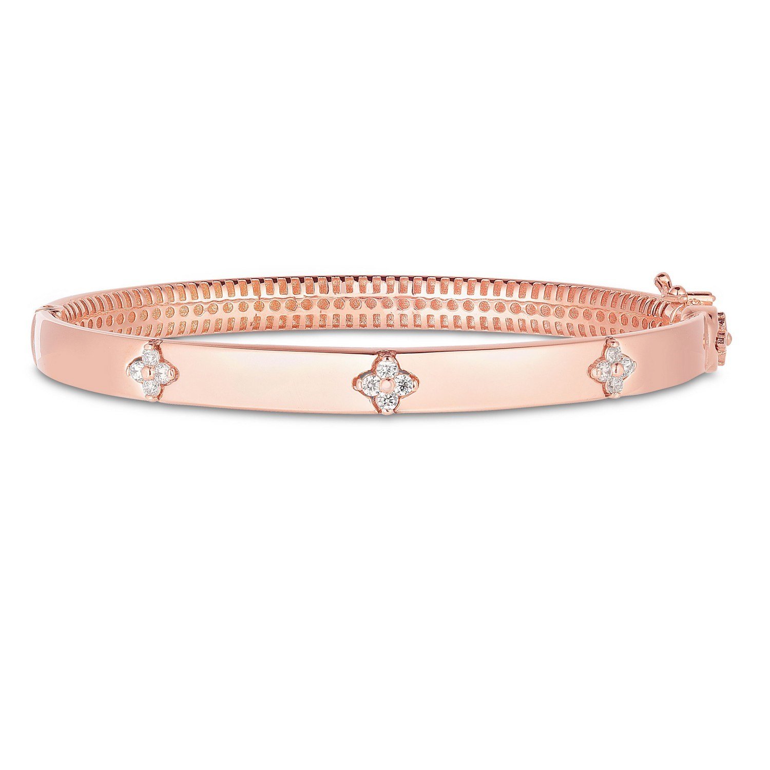 14k Rose Gold Trilogy Diamond Bangle (5.40 mm) - Image 3