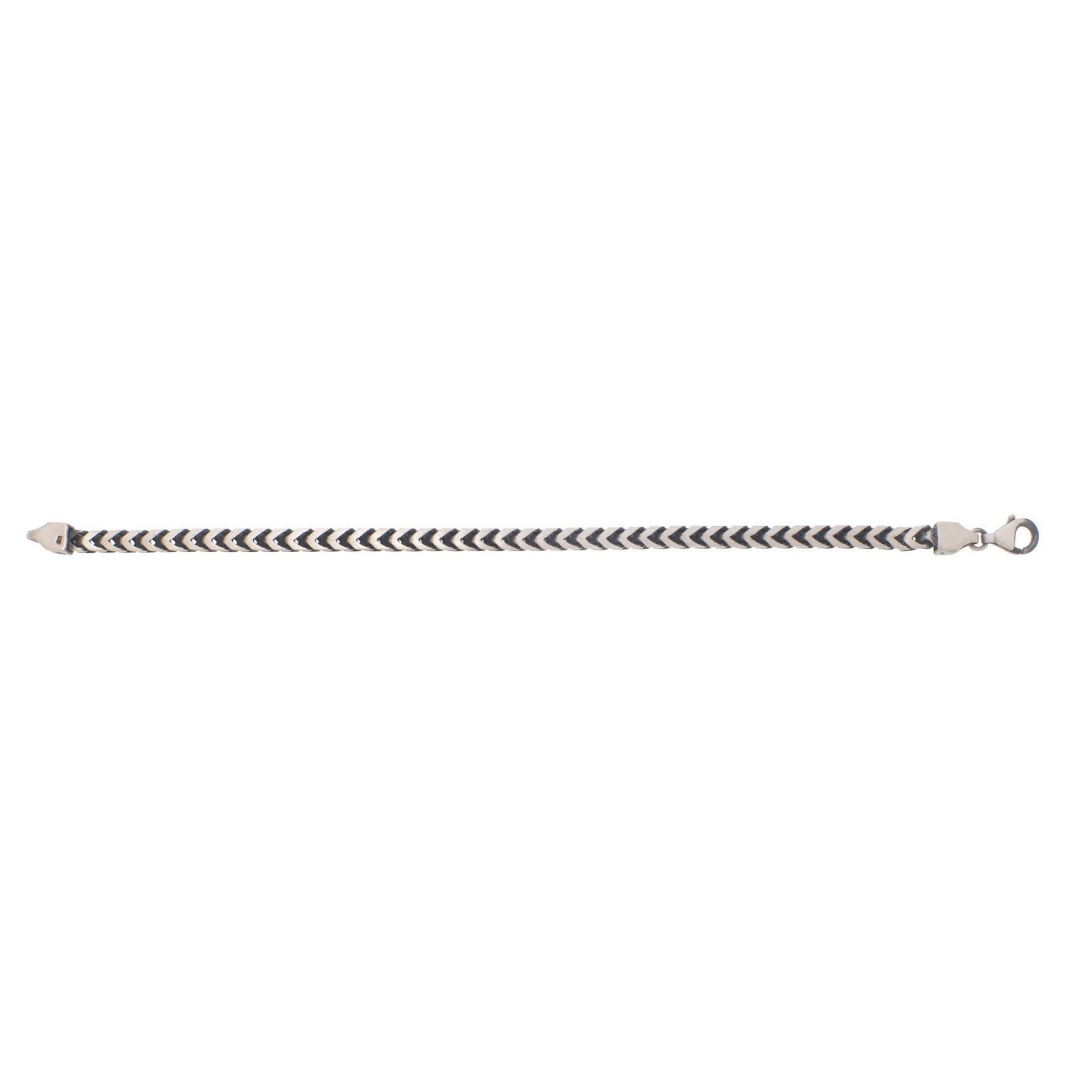 Sterling Silver Gunmetal Finish Franco Link Bracelet (4.60 mm) - Image 2