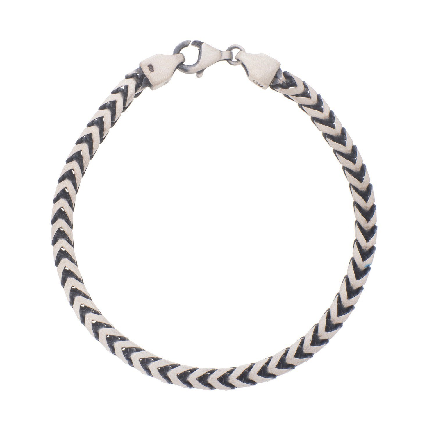 Sterling Silver Gunmetal Finish Franco Link Bracelet (4.60 mm) - Image 3