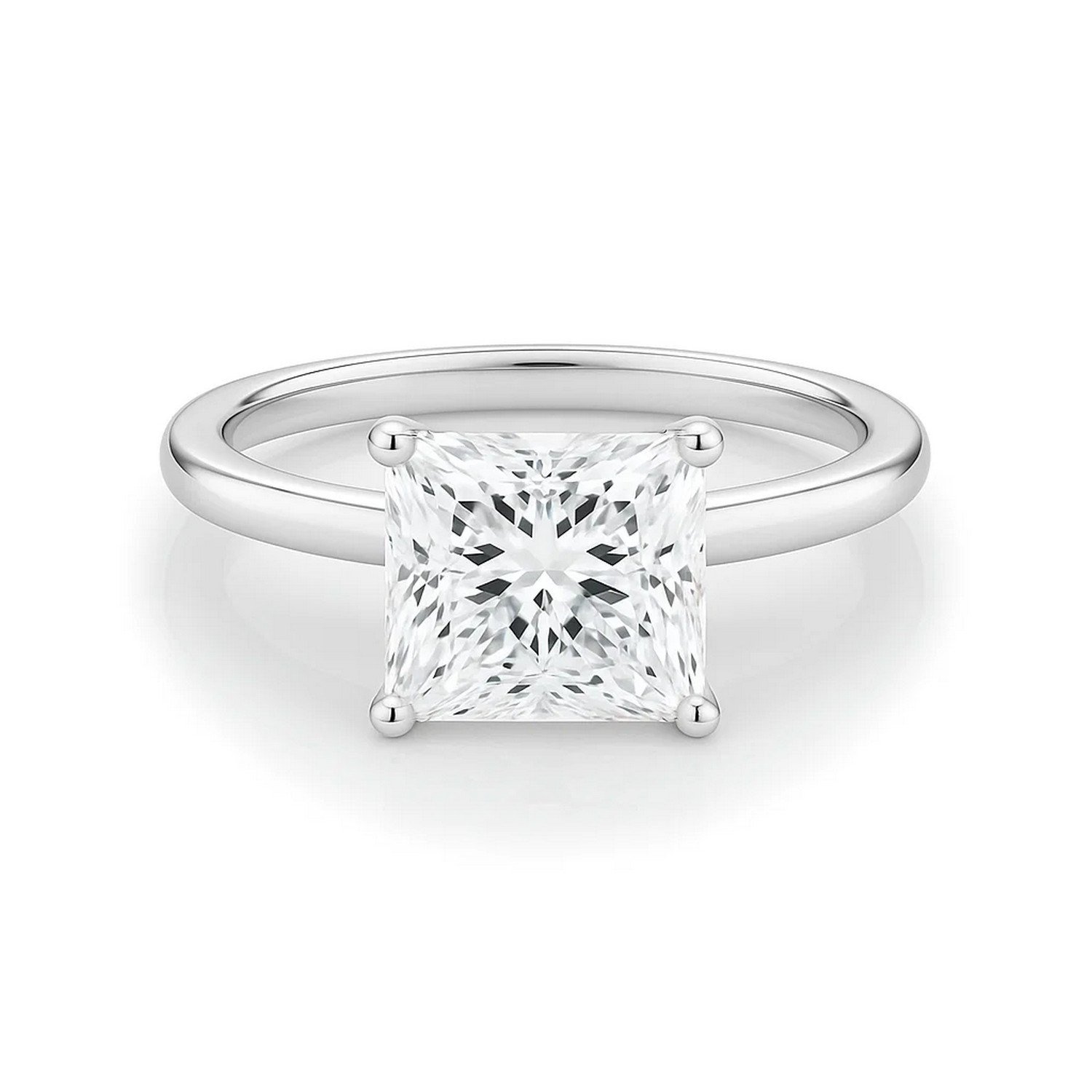 2 Carat Princess Lab Grown IGI G/VS1 Diamond Solitaire Ring in 10K White Gold - Image 3