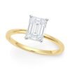 1 Carat Radiant Lab Grown IGI G/VS1 Diamond Solitaire Ring in 10K Yellow Gold