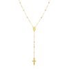14k Tri Color Gold Lariat Rosary Necklace
