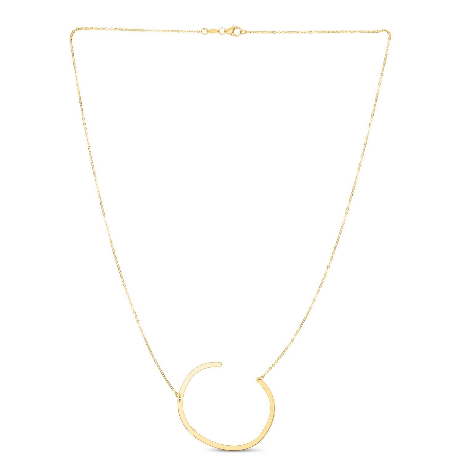 14K Yellow Gold Yours Truly Large Initial C Necklace - Image 2