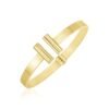 14k Yellow Gold High Polish Bar Cuff Bangle (6.00 mm)