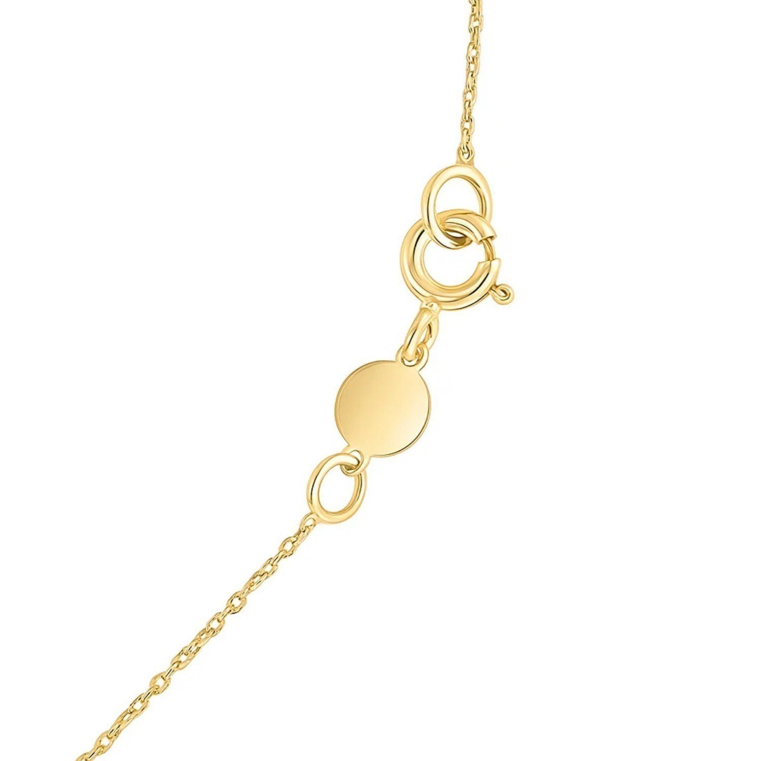 14K Yellow Gold Mini Diamond F Initial Pendant Necklace - Image 3