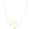 14K Yellow Gold Yours Truly Large Initial W Necklace
