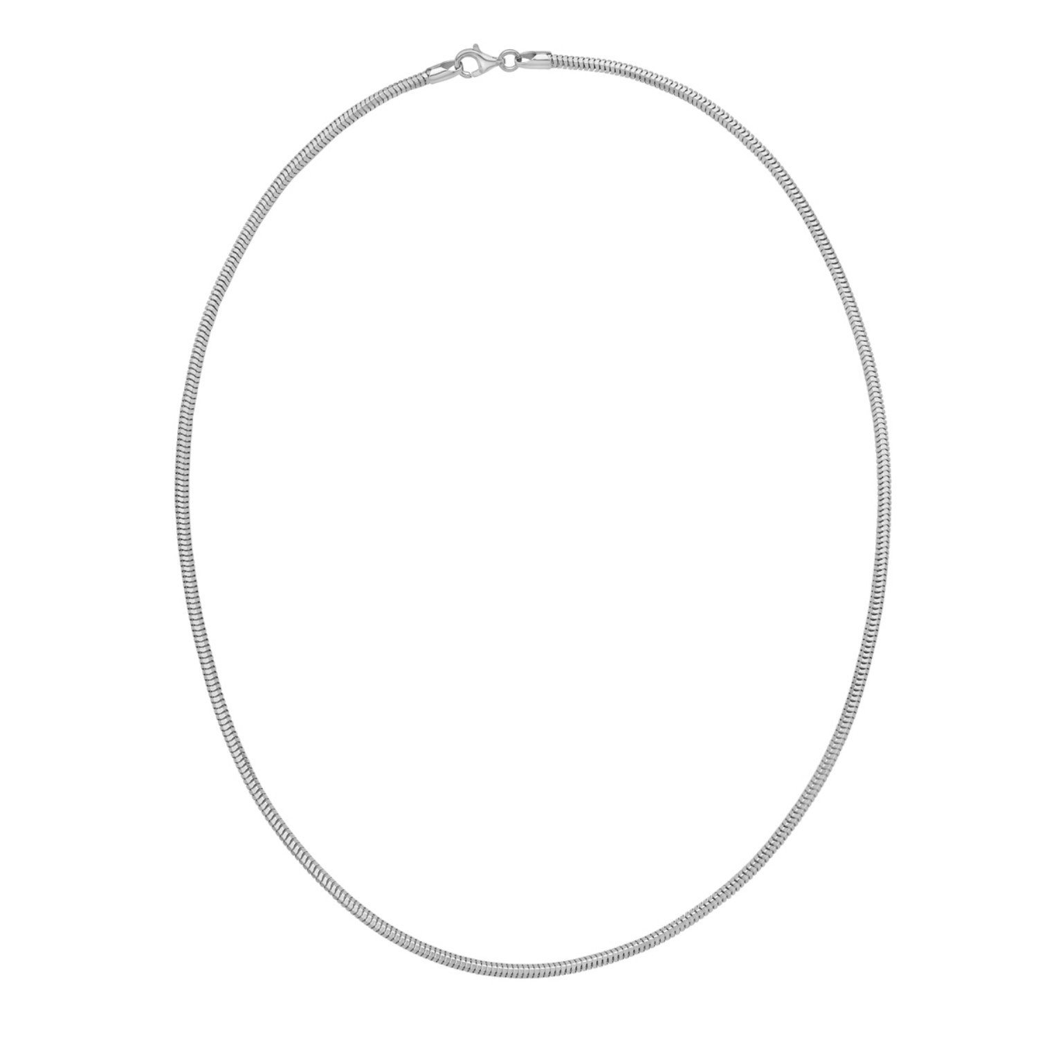 Sterling Silver Rhodium Plated Octagonal Snake Chain (2.40 mm) - Image 3