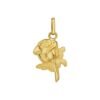 14K Yellow Gold Polished Rose Charm Pendant