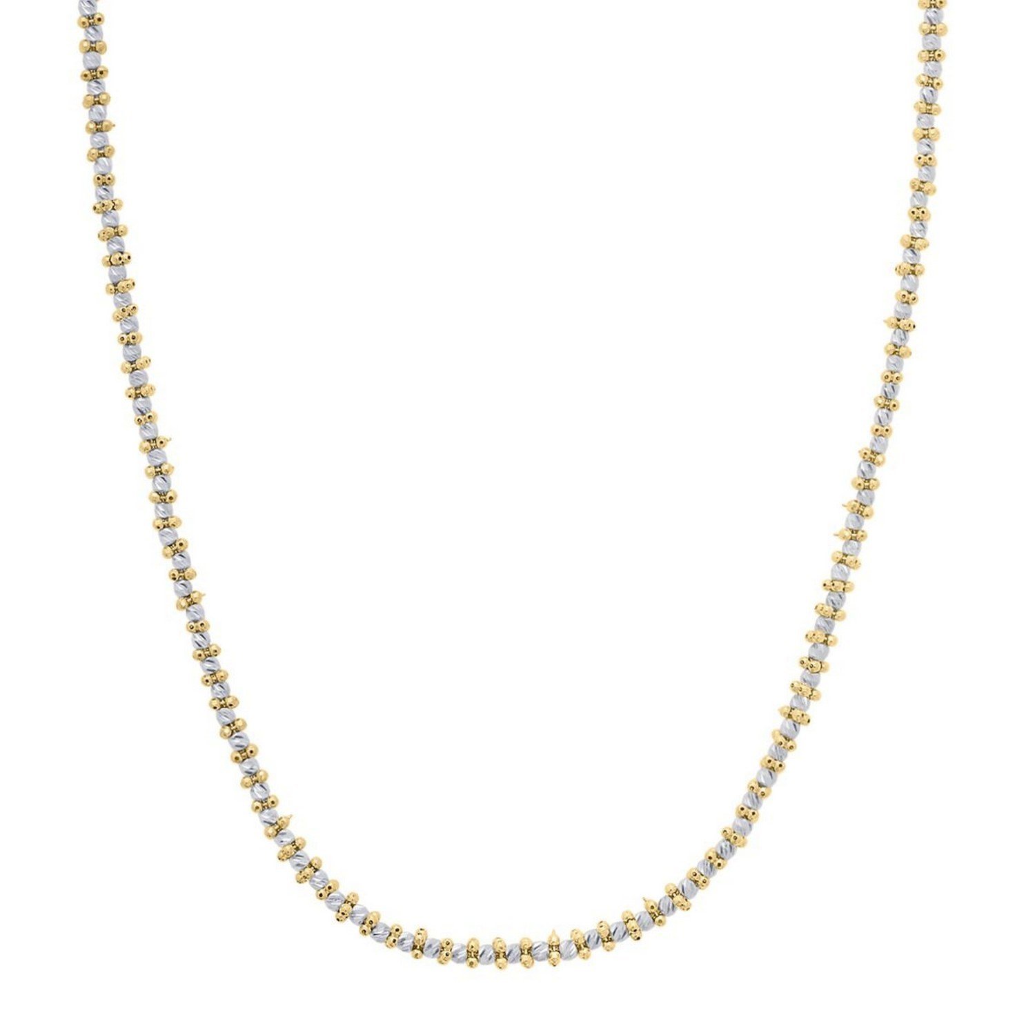 Two Tone Pallina Bead Necklace in 14K Gold - Image 2