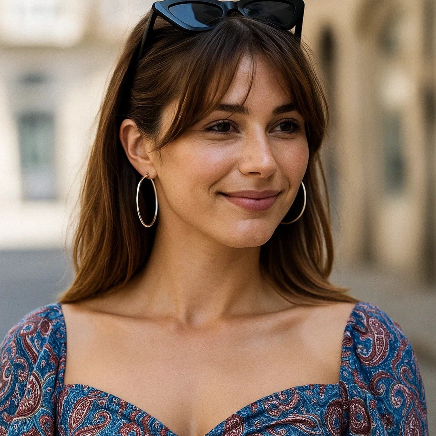 Rhodium Plated Endless Hoop Earrings in Sterling Silver - Image 3