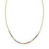 Sterling Silver Gold Plated Rainbow CZ Necklace