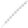 Sterling Silver Rhodium Plated Puffed Hearts Bracelet