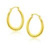 14k Yellow Gold Hoop Earrings with Textured Details