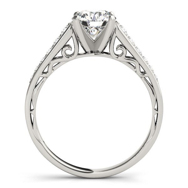 14k White Gold Cathedral Design Diamond Engagement Ring (1 1/4 cttw) - Image 4