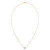14K Yellow Gold Emerald Cut Blue Topaz Necklace