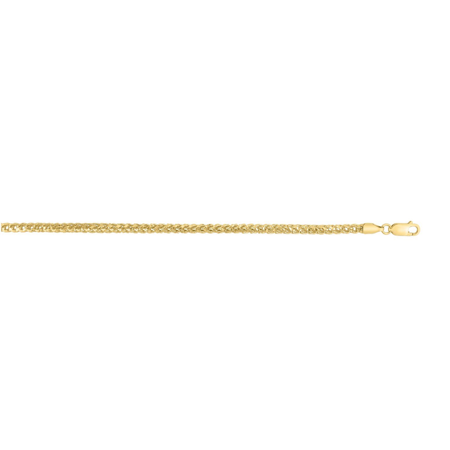 Sterling Silver Yellow Gold Plated Diamond Cut Franco Chain (3.80 mm) - Image 4