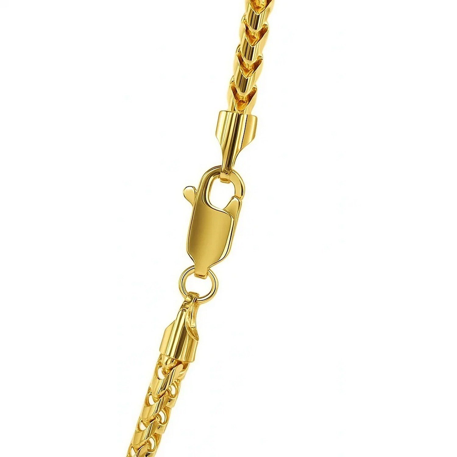 Sterling Silver Yellow Gold Plated Diamond Cut Franco Chain (3.80 mm) - Image 5