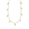 14K Yellow Gold Turquoise And MOP Inlay Station Necklace