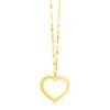 14k Yellow Gold Necklace with Reversible Heart Pendant