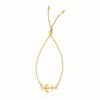 14k Yellow Gold Anchor Design Adjustable Lariat Bracelet