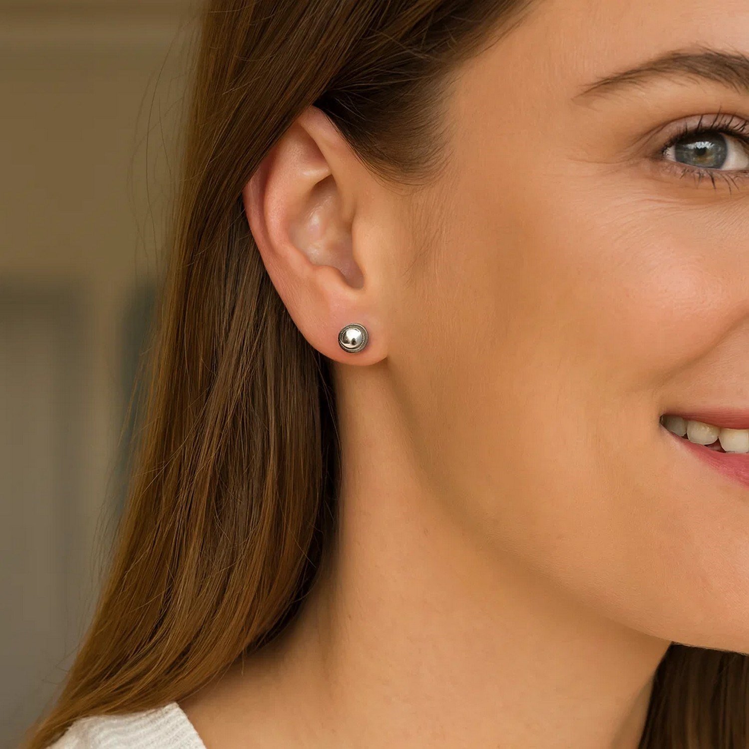 Sterling Silver Ball Stud Earrings (7.00 mm) - Image 4
