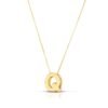 14K Yellow Gold Yours Truly Block Letter Initial Q Necklace