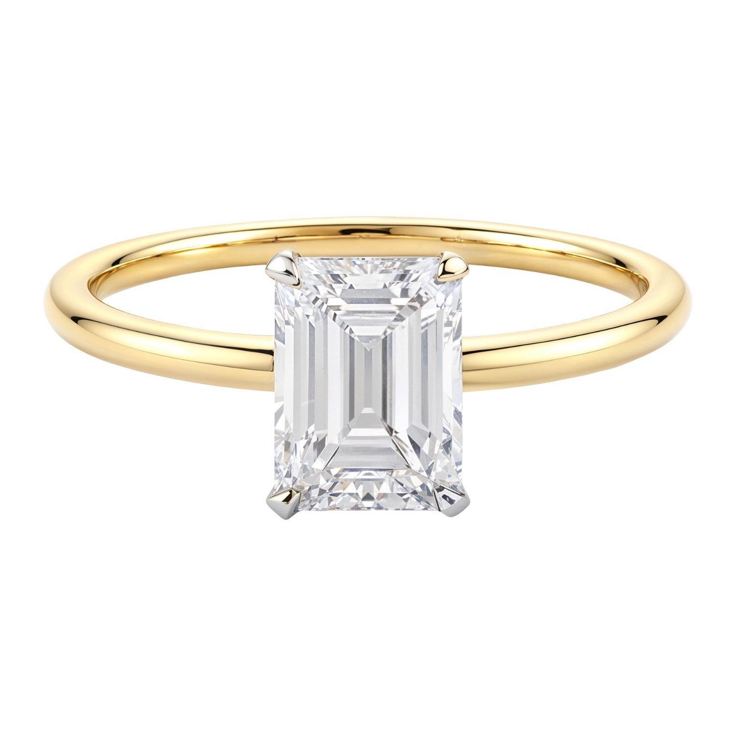 1.50Ct Emerald Lab Grown IGI G/VS1 Diamond Ring in 10K Yellow Gold - Image 3