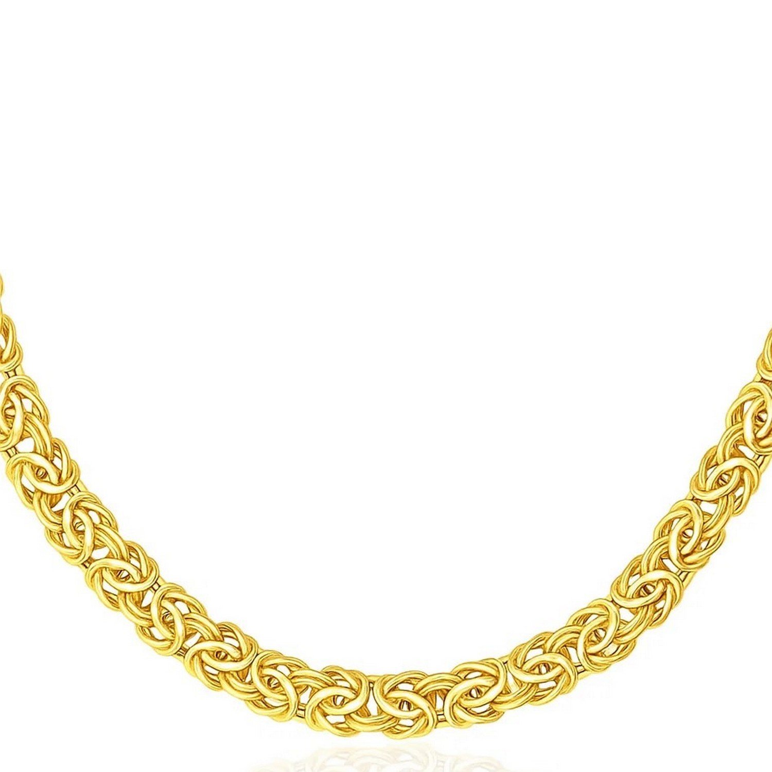 14k Yellow Gold Byzantine Design Stylish Necklace - Image 2