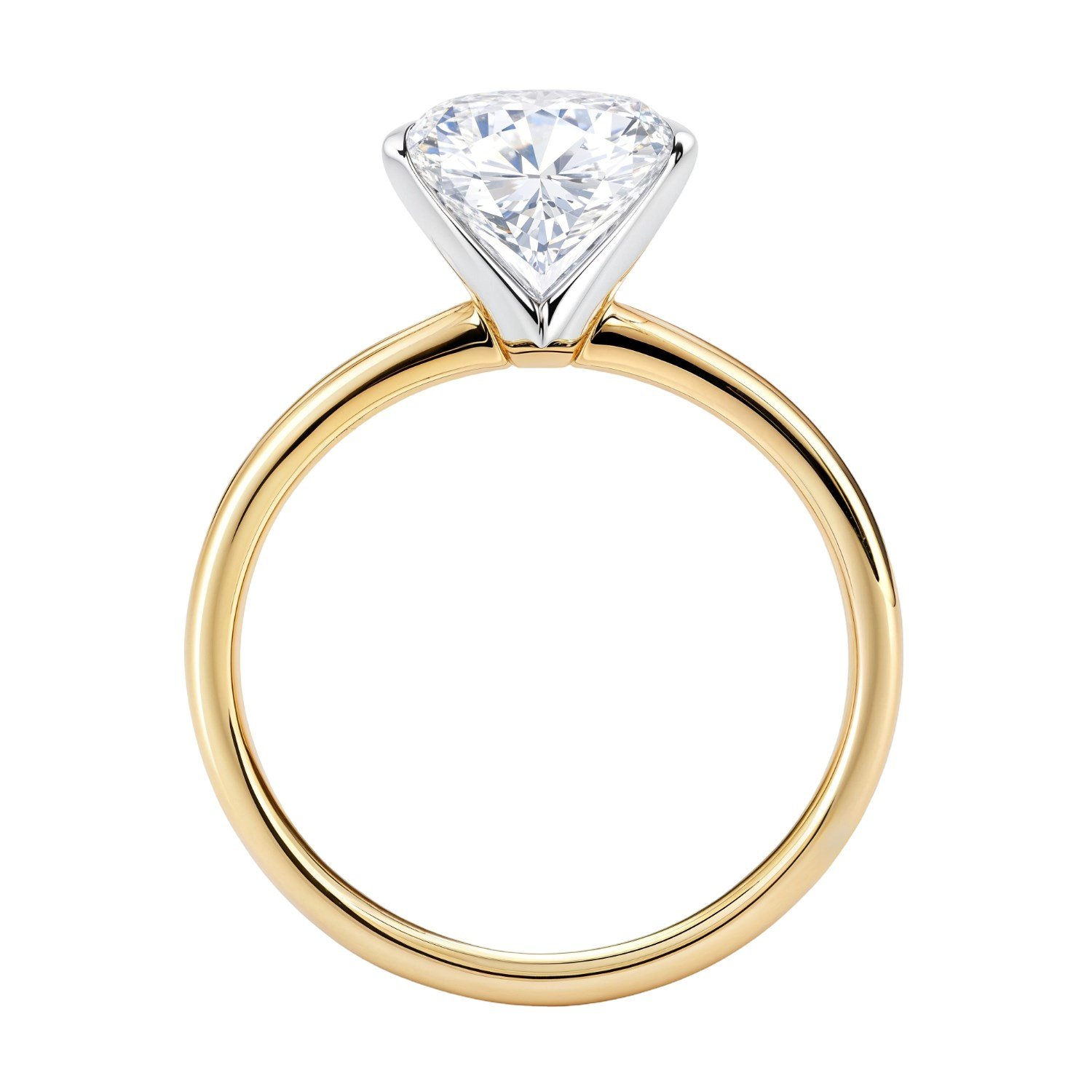 2 Carat Oval Lab Grown IGI G/VS1 Diamond Solitaire Ring in 10K Yellow Gold - Image 3