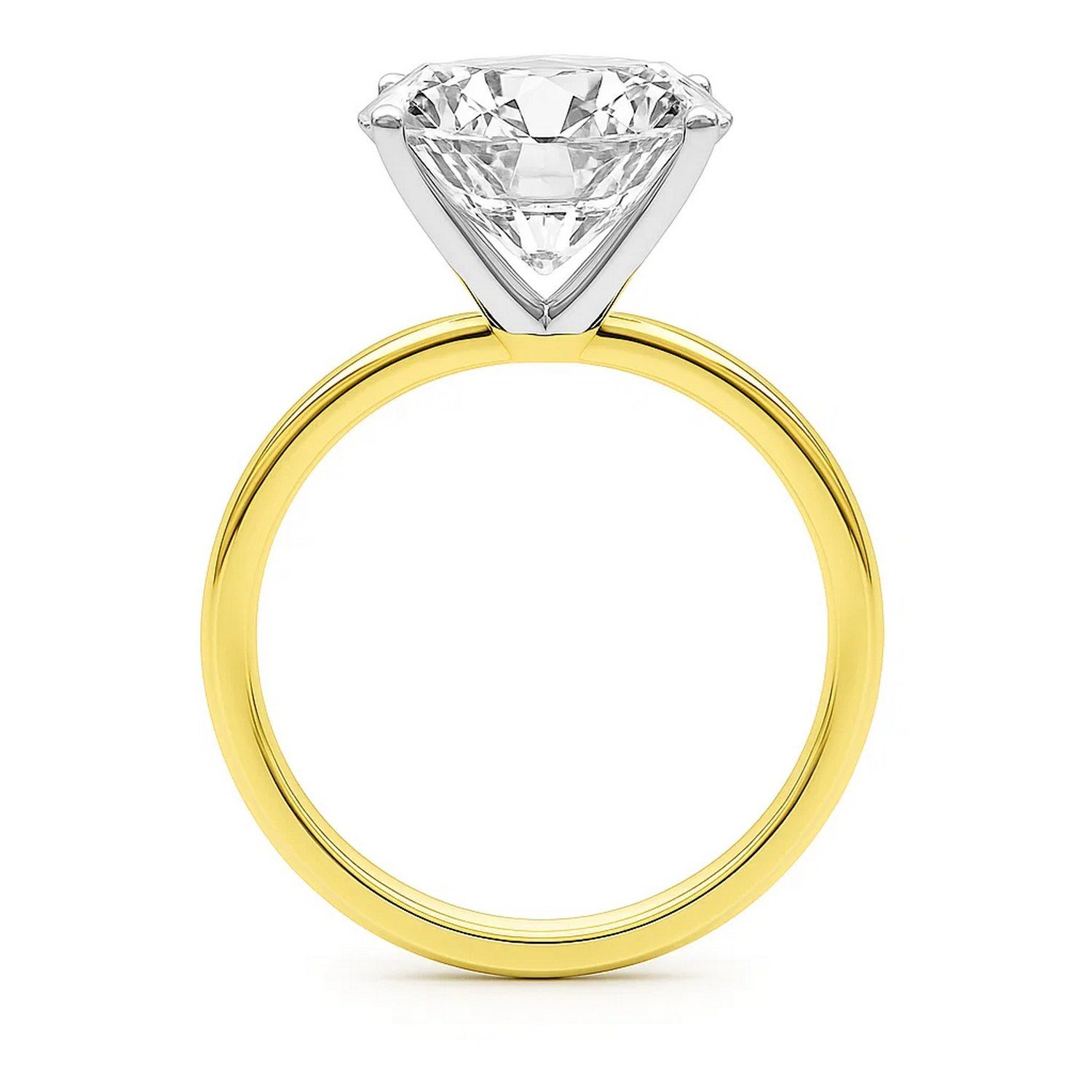 5 Carat Princess Lab Grown IGI G/VS1 Diamond Solitaire Ring in 14K Yellow Gold - Image 4
