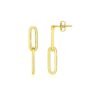 14K Yellow Gold Two Link Paperclip Chain Earrings