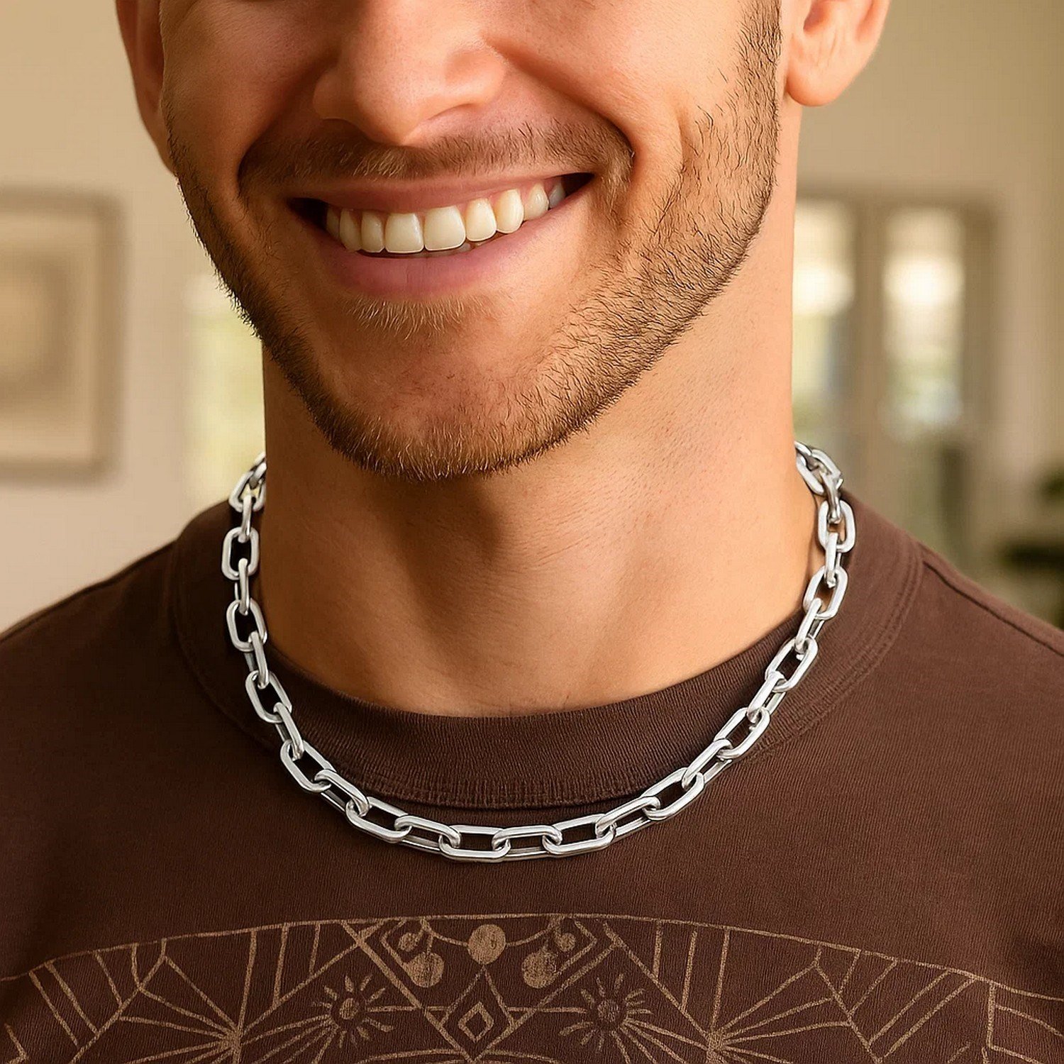 Sterling Silver Squared Paperclip Chain (10.20 mm) - Image 5