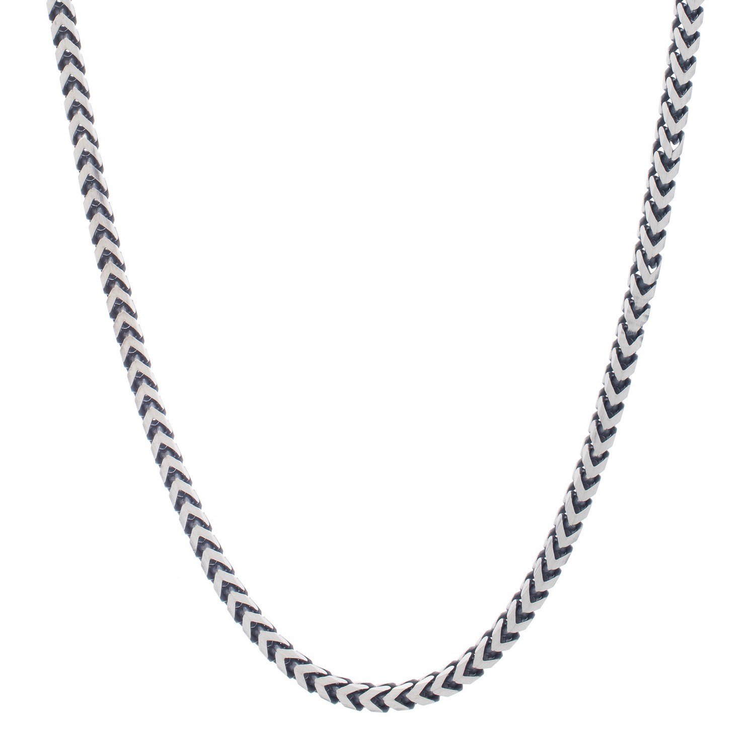 Sterling Silver Gunmetal Finish Franco Link Chain (4.60 mm) - Image 2