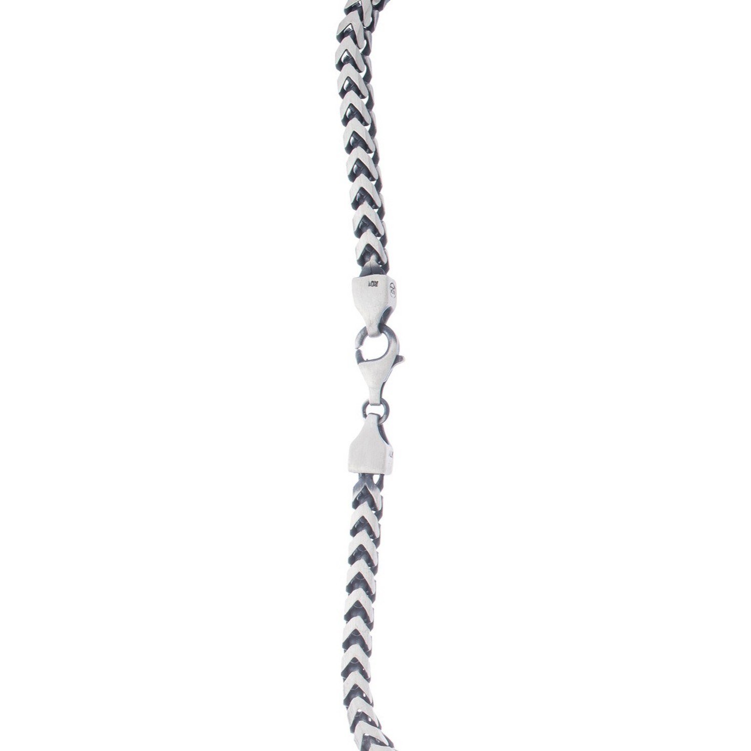 Sterling Silver Gunmetal Finish Franco Link Chain (4.60 mm) - Image 5
