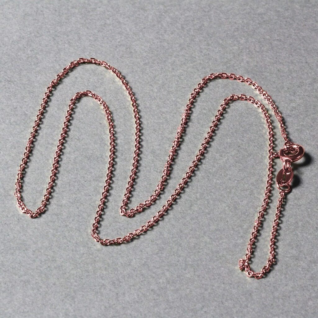 18k Rose Gold Diamond Cut Cable Link Chain (1.10 mm) — additional view