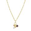 Sterling Silver Rhodium Plated Cubic Zirconia Charm Necklace