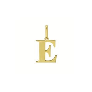 14K Yellow Gold Initial E Charm Pendant