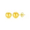 14k Yellow Gold Ball Earrings with Faceted Texture(5mm)