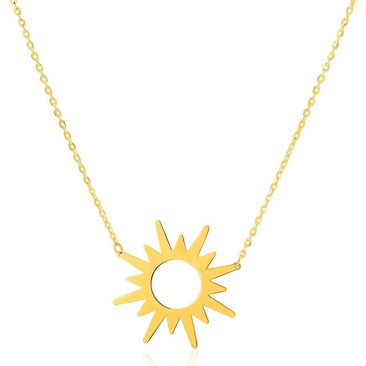 14K Yellow Gold Sunburst Necklace - Image 2