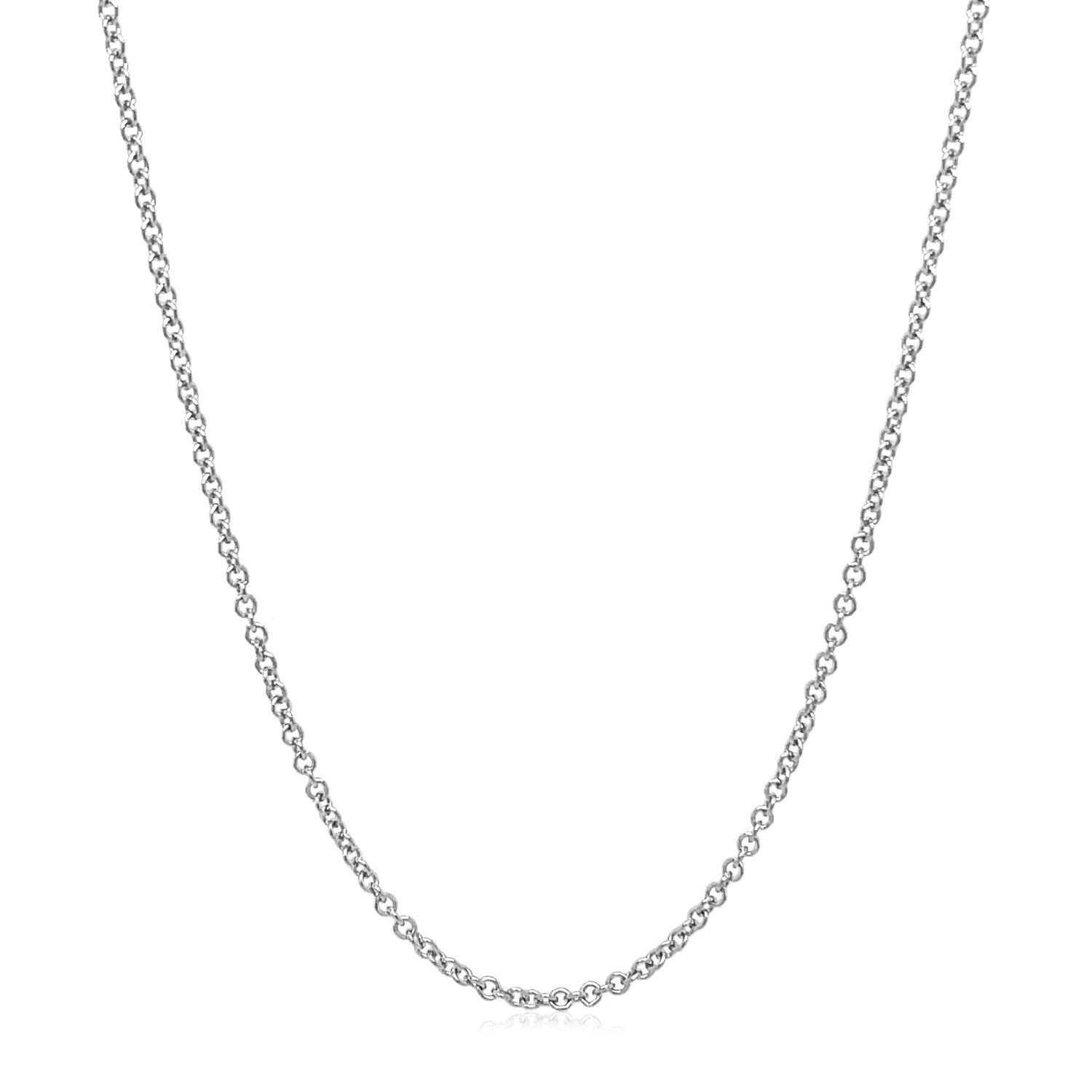 Sterling Silver Rhodium Plated Round Cable Chain (1.50 mm) - Image 2