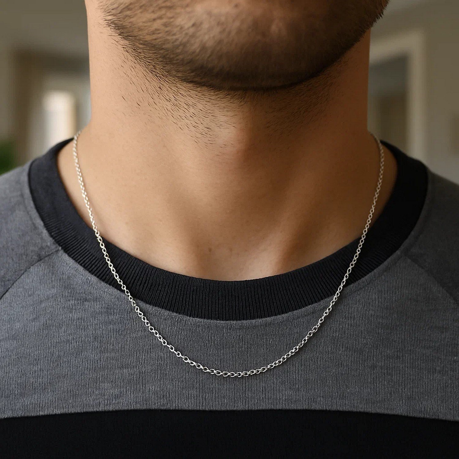Sterling Silver Rhodium Plated Round Cable Chain (1.50 mm) - Image 6