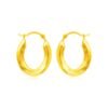 14k Yellow Gold Polished Oval Hoop Earrings