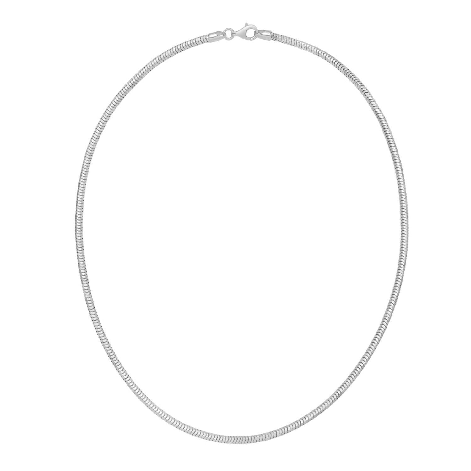 Sterling Silver Rhodium Plated Octagonal Snake Chain (3.00 mm) - Image 3