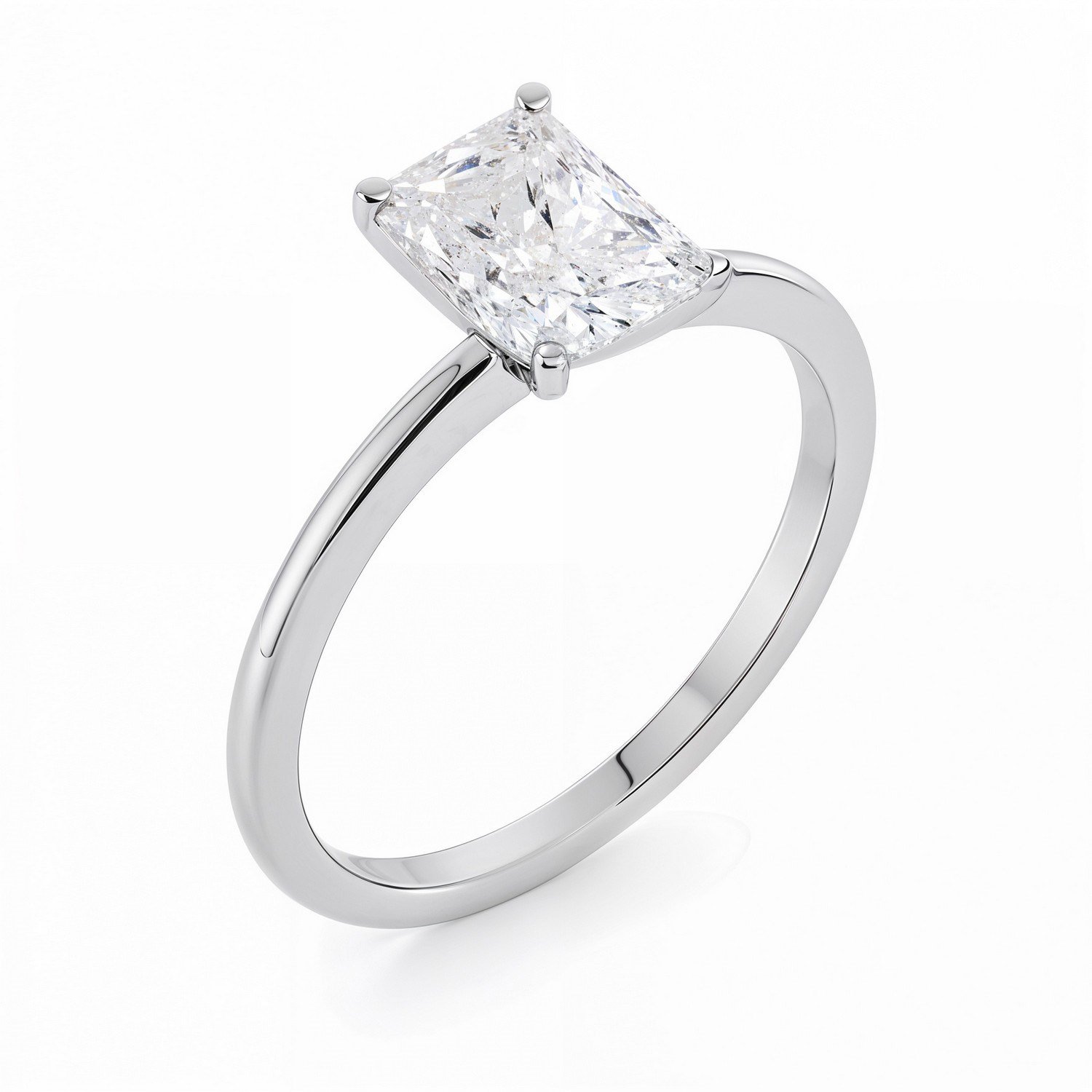 2 Carat Radiant Lab Grown IGI G/VS1 Diamond Solitaire Ring in 10K White Gold - Image 2