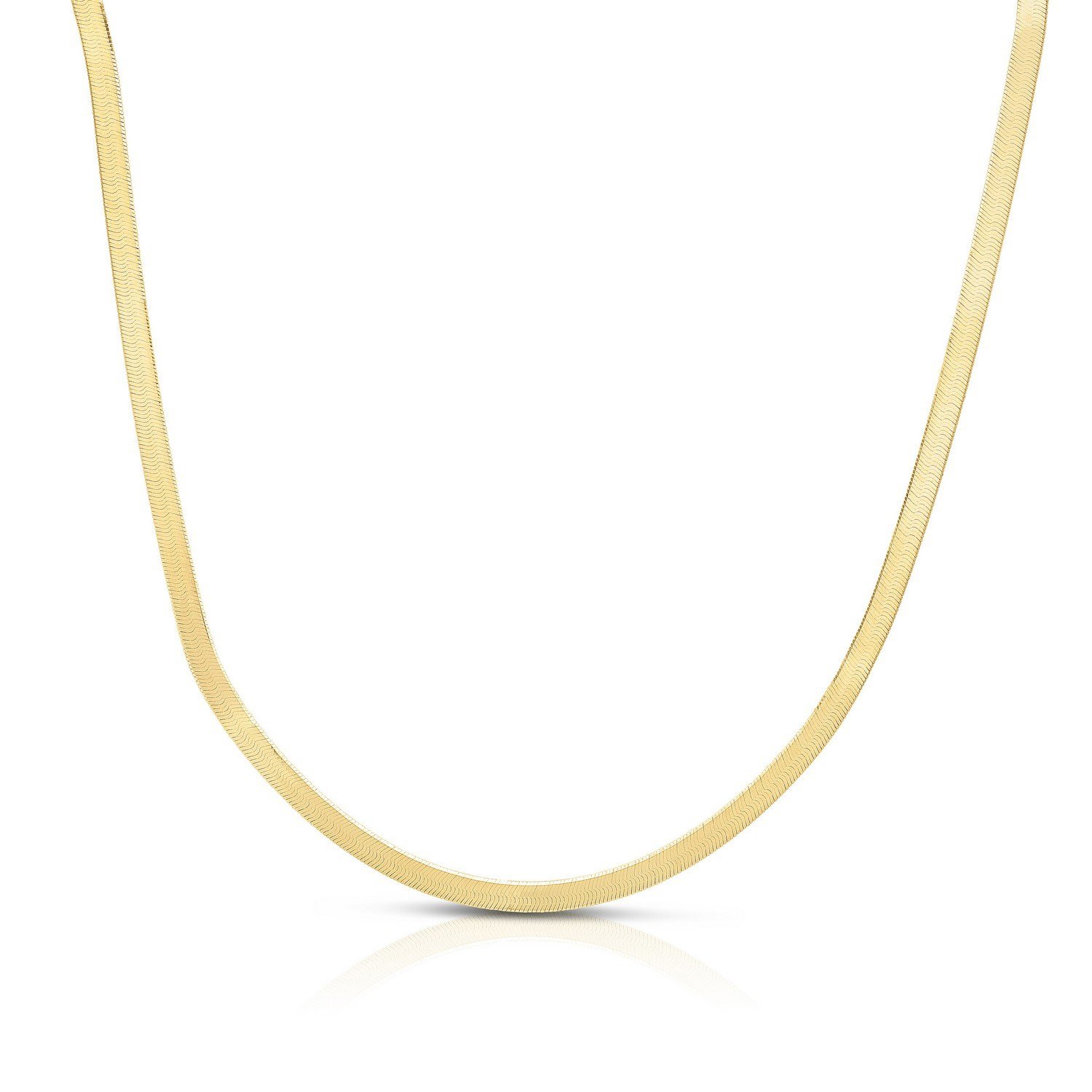 Sterling Silver Yellow Gold Plated Imperial Herringbone Chain (4.20 mm) - Image 2