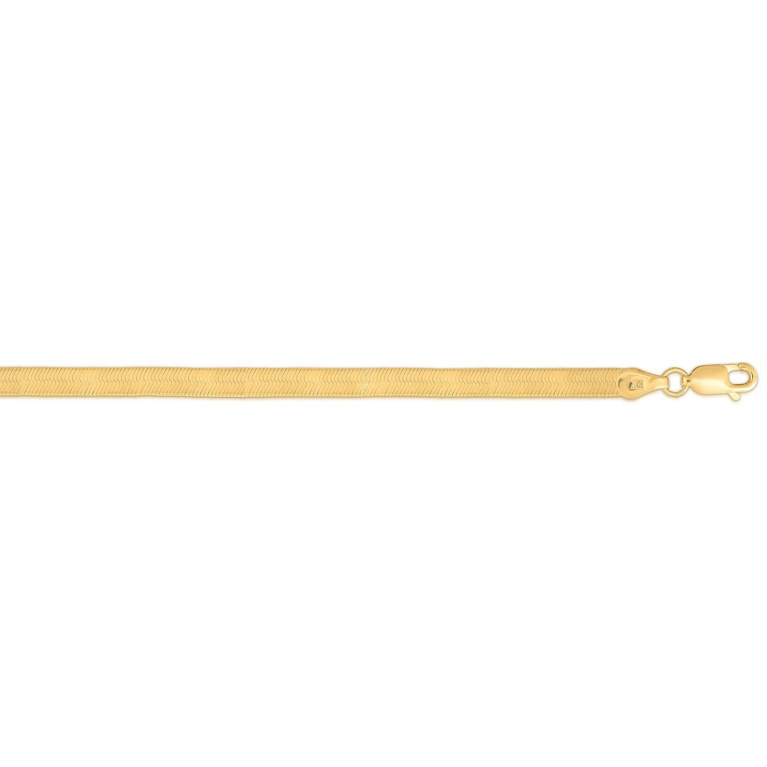 Sterling Silver Yellow Gold Plated Imperial Herringbone Chain (4.20 mm) - Image 3